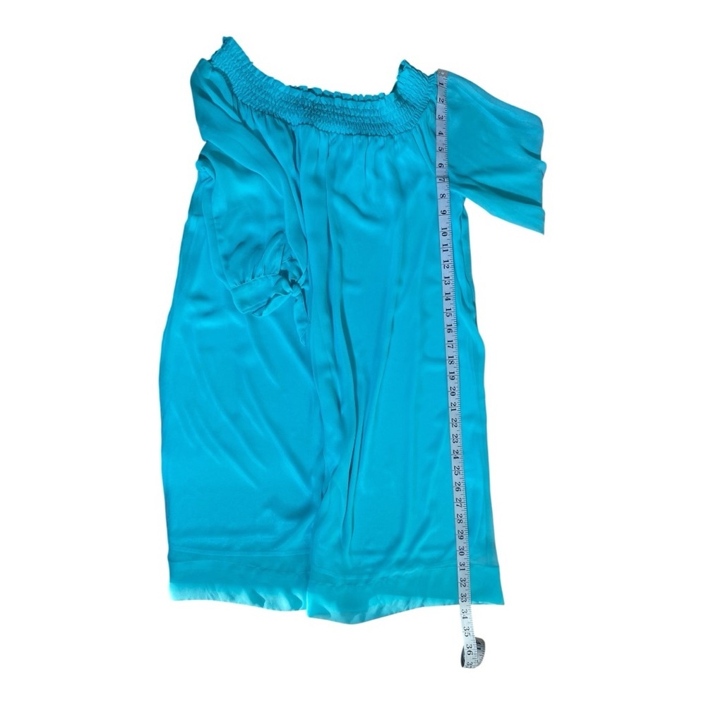 New York & Company Blue Smocked Midi Dress - Picture 14 of 14